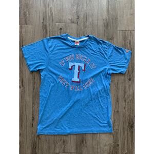 Texas Rangers T-Shirt Blue Large – Homage Tag Soft Cotton Tee